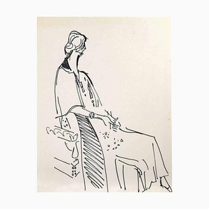 Reynold Arnould, Woman, Ink Drawing, 1970-ZCI-2025334