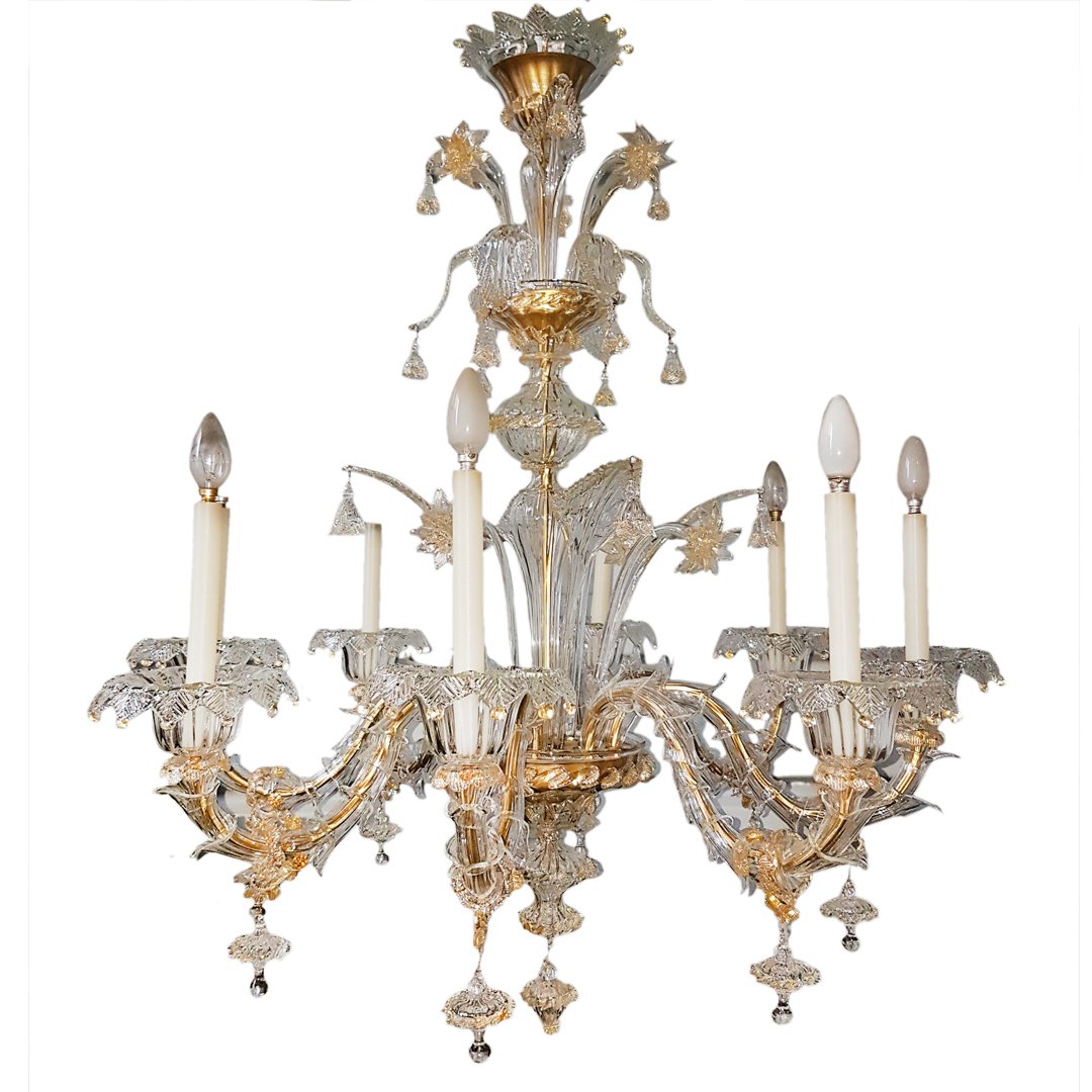 Rezzonico Chandelier with Eight Arms in Murano