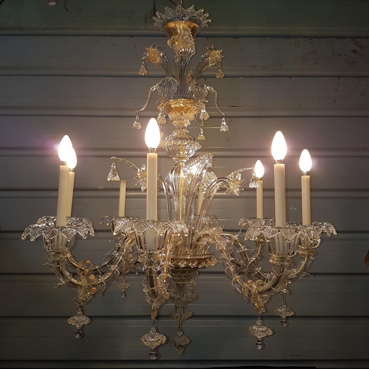 Rezzonico Chandelier with Eight Arms in Murano