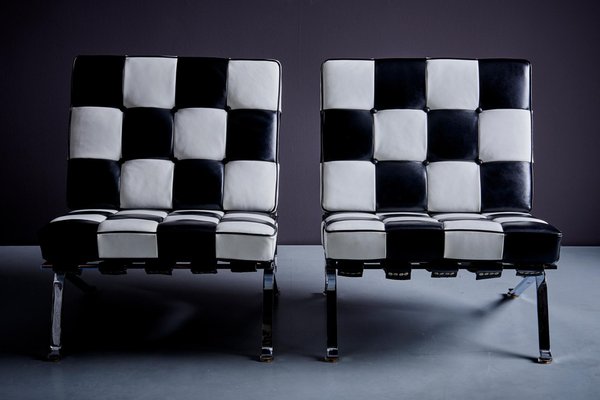 RH-301 Lounge Chairs in Black and White Leather by Robert and Trix Haussmann for de Sede, 1960s, Set of 2-SFD-1791931