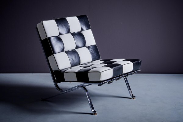 RH-301 Lounge Chairs in Black and White Leather by Robert and Trix Haussmann for de Sede, 1960s, Set of 2-SFD-1791931