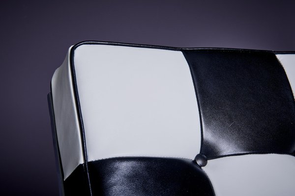 RH-301 Lounge Chairs in Black and White Leather by Robert and Trix Haussmann for de Sede, 1960s, Set of 2-SFD-1791931