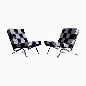 RH-301 Lounge Chairs in Black and White Leather by Robert and Trix Haussmann for de Sede, 1960s, Set of 2-SFD-1791931