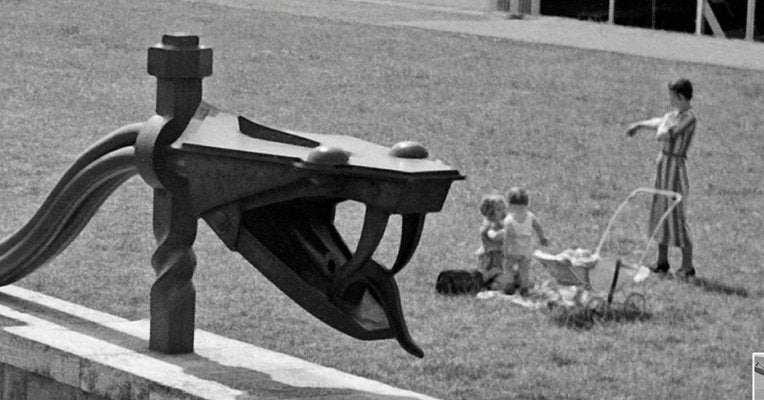 Rhine Snake Sculpture at Shore of Rhine Dusseldorf, Germany, 1937-DYV-995278