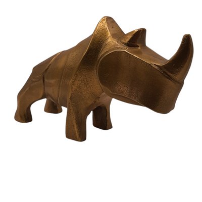 Rhino Sculptures in Brass, Set of 2-TCS-1135290