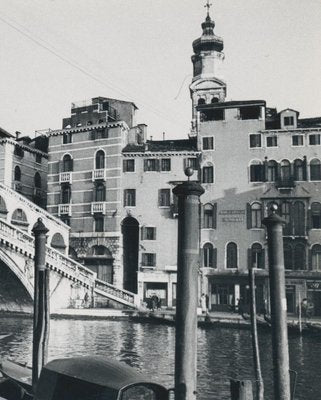 Rialto Bridge, Italy, 1950s, Black & White Photograph-DYV-1236147