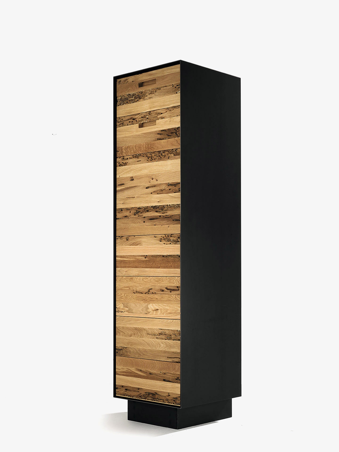 RIALTO Tower 1&2 - Chest of drawers in solid wood and blockboard, with iron or wooden frame