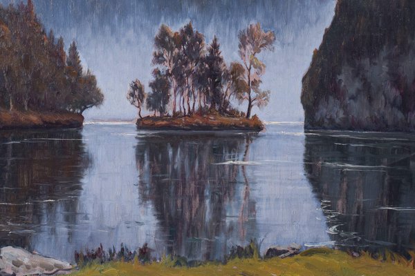 Ricard Tarrega Viladoms, Königssee Bavaria, 1976, Oil on Canvas, Framed-AOI-1123064