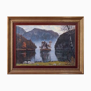 Ricard Tarrega Viladoms, Königssee Bavaria, 1976, Oil on Canvas, Framed-AOI-1123064