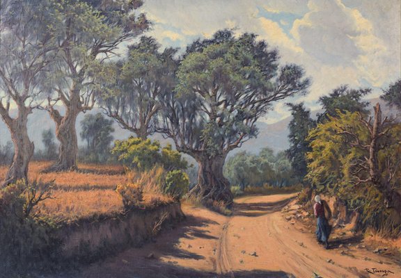 Ricard Tarrega Viladoms, Viejos Olivos, 1978, Oil on Canvas, Framed-AOI-1109960