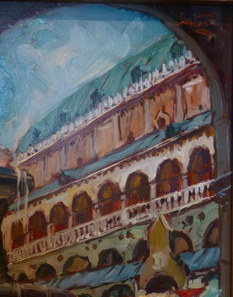 Riccardo Sartori, Piazza Delle Erbe, Padua, 1950s, Oil