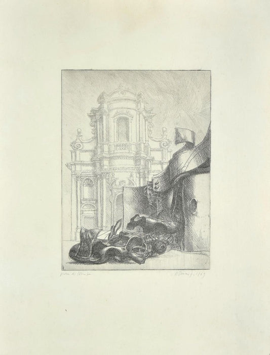 Riccardo Tommasi Ferroni - Baroque Rome - Original Etching by Riccardo Tommasi Ferroni - 1965