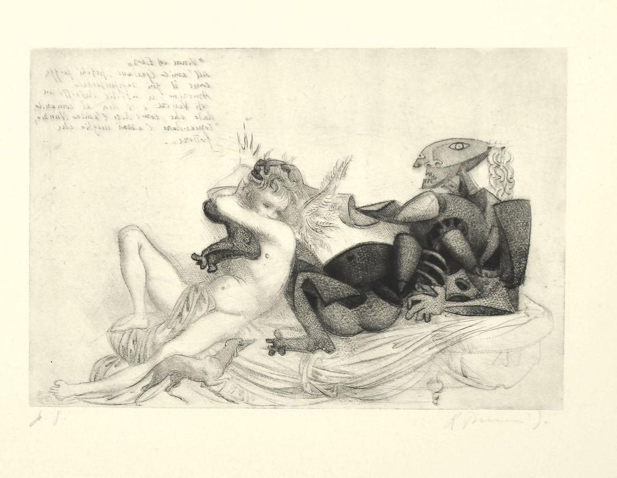 Riccardo Tommasi Ferroni, Courtship, 1970s, Etching