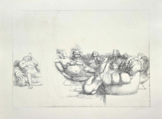 Riccardo Tommasi Ferroni - The Queen of the Room - Etching - 1970s