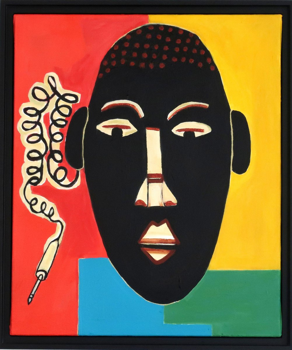 Richard Boigeol, Masque Africain, 2020, Acrylic on Canvas