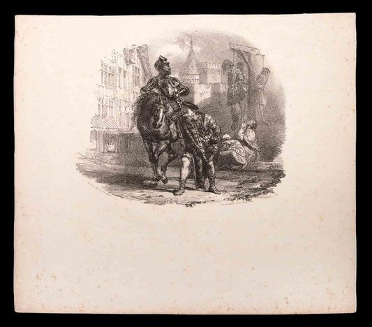 Richard Parks Bonington, The Escape From Argyle Castle, Lithograph, 1826