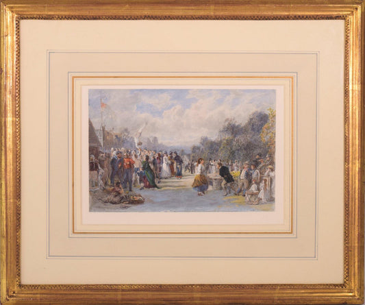 Richard Peter Richards, Village Fair and the Acrobat, 19th Century, Watercolor on Paper