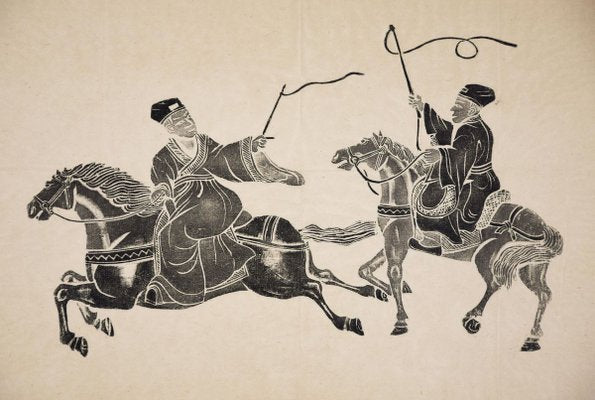 Riders - Original Woodcut Early 20th Century Early 20th Century-ZCI-758899