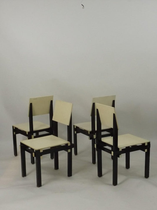 Rietveld Military Chairs attributed to Gerrit Thomas Rietveld, 1950s, Set of 4