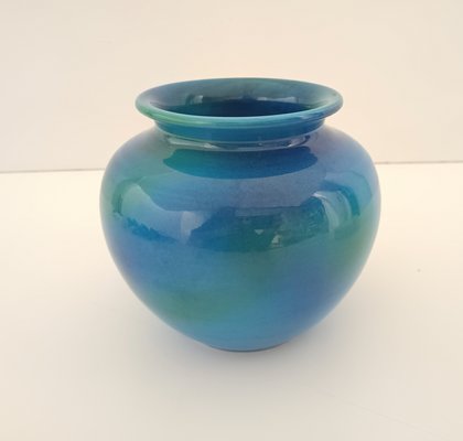 Rimini Blue Ceramic Vase by Aldo Londi for Bitossi and Italica Ars, Italy, 1970s-JPQ-2034813