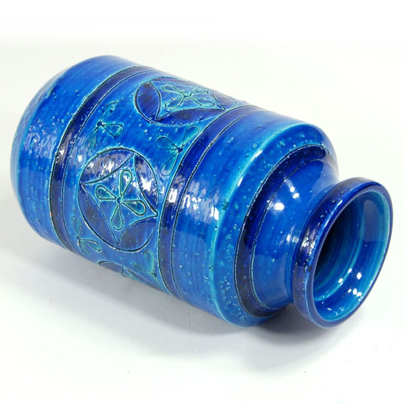 Rimini Blue Ceramic Vase by Aldo Londi for Bitossi, Italy, 1960s