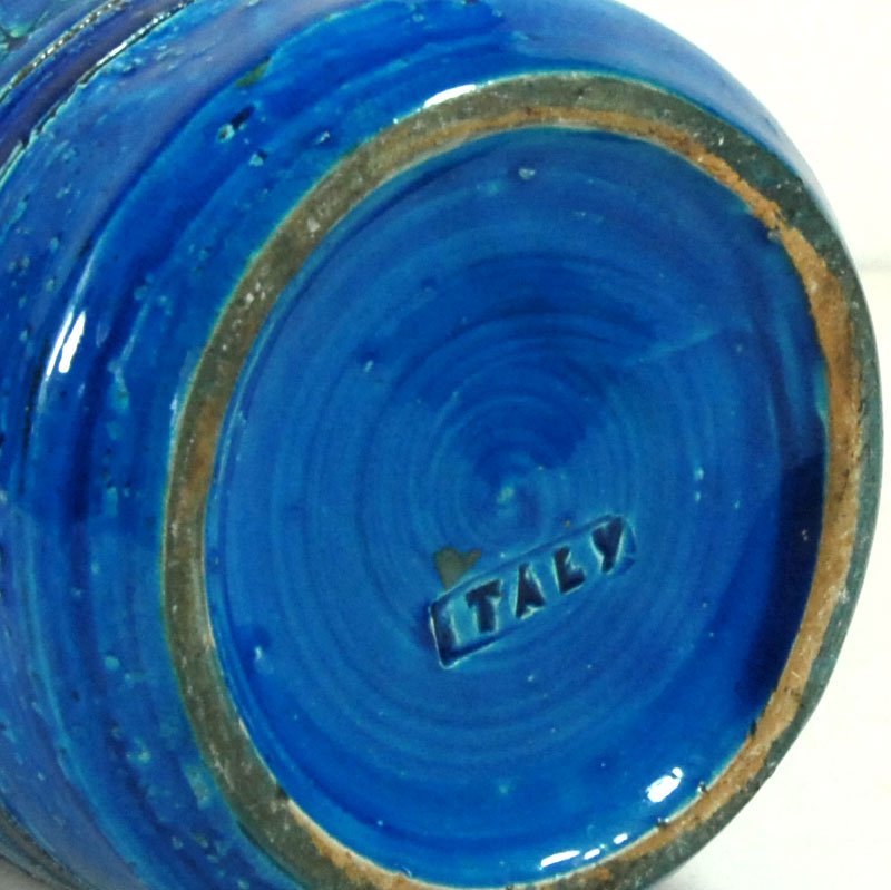 Rimini Blue Ceramic Vase by Aldo Londi for Bitossi, Italy, 1960s