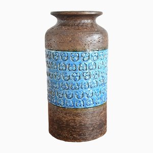 Rinary Blue Ceramic Vase by Aldo Londi for Bitossi, 1960s-OV-1378534