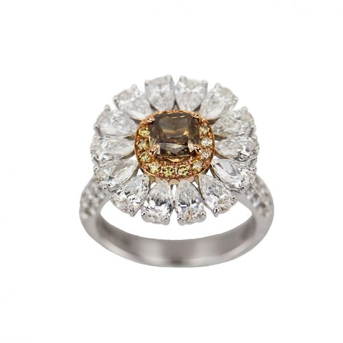 Ring in White 18k Gold with Diamonds. Marbella., 2000s