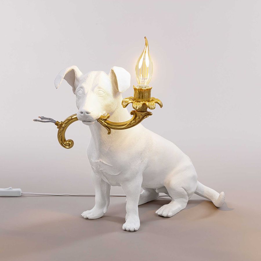 Resin Indoor Table Lamp Rio Lamp by Seletti #White & Gold