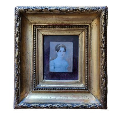 Rivero Fecit, Antique Portrait of a Young European Lady, 1800s, Watercolor, Framed-TCS-1373167