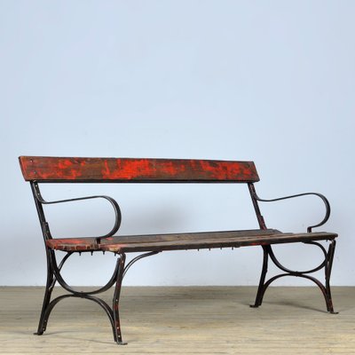 Riveted Iron Park Bench, 1920s-IW-1742648