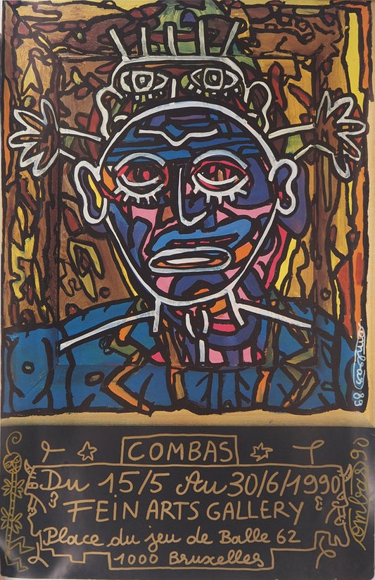 Robert Combas, Wild Man, 1990, Screenprint and Original Drawing