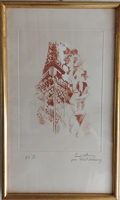 Robert Delaunay, Les Tours Eiffel, Copper Engraving, Framed-KHH-1218255