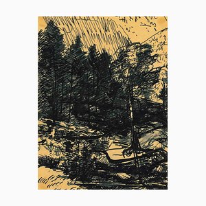 Robert Fontene, The Forest, Original Ink Drawing, Mid-20th Century-ZCI-1403416