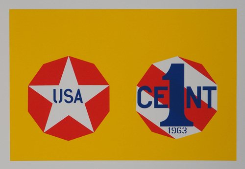 Robert Indiana, American Dream, New Glory Penny, Original Screenprint