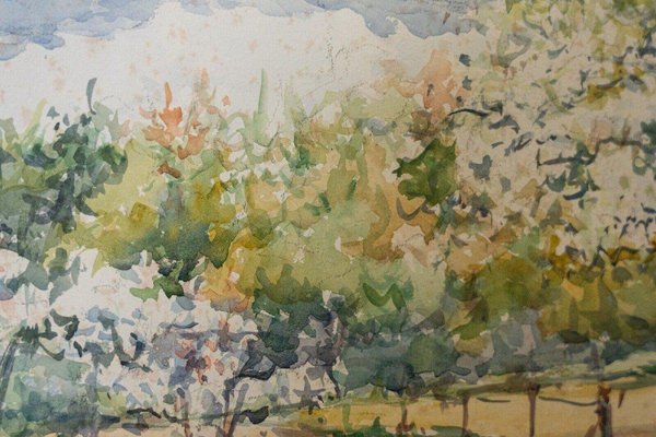 Robert Lange, Spring, 20th Century, Watercolor, Framed-QKG-1754187