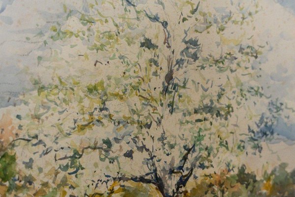 Robert Lange, Spring, 20th Century, Watercolor, Framed-QKG-1754187