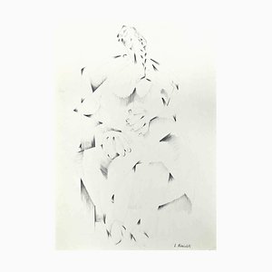 Robert Luis Nicoidski, Figure, Original China Ink Drawing, Late 20th-Century-ZCI-1268894