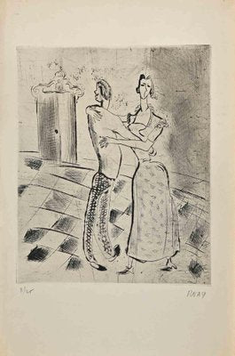 Robert Naly, Dancers, Original Etching and Drypoint, Mid-20th Century-ZCI-1420179