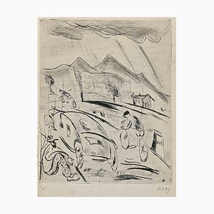 Robert Naly, The Race, Original Etching by Robert Naly, Mid 20th Century-ZCI-1423466