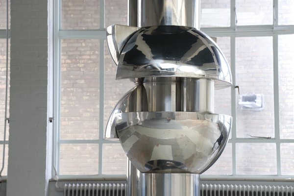 Roberto Cordone, Large Abstract Vertical Sculpture, 1972, Stainless Steel-DXL-1702389