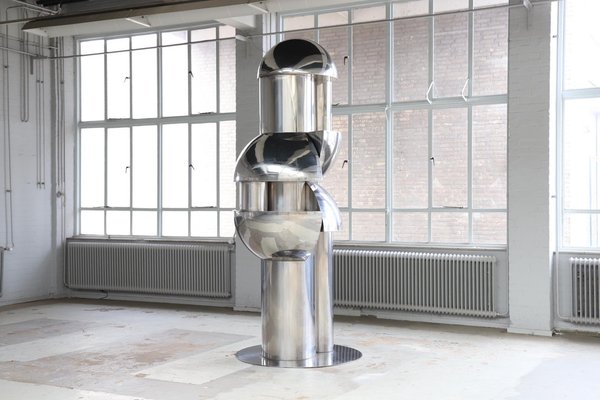 Roberto Cordone, Large Abstract Vertical Sculpture, 1972, Stainless Steel-DXL-1702389