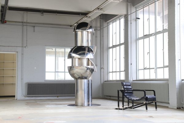 Roberto Cordone, Large Abstract Vertical Sculpture, 1972, Stainless Steel-DXL-1702389