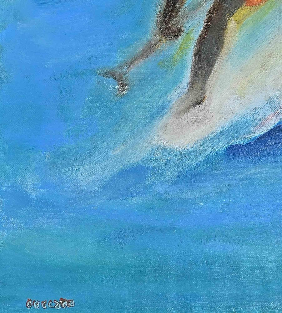 Roberto Cuccaro, The Surfer, Oil Painting, 2000s