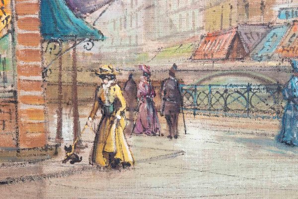 Roberto Regalier, Paris et la Belle Epoque, Pastel Drawing, 20th Century-ZCI-1775982