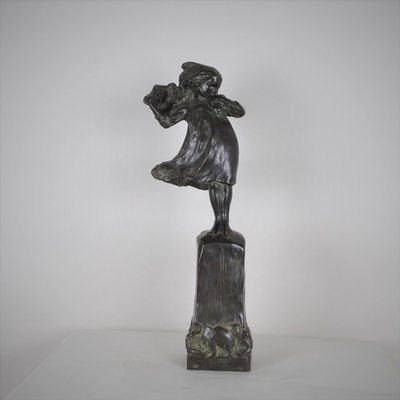 Robin Shippard, Fillette Au Chiot, 1901, Bronze-SYQ-1146785