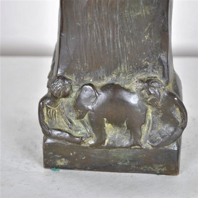 Robin Shippard, Fillette Au Chiot, 1901, Bronze-SYQ-1146785