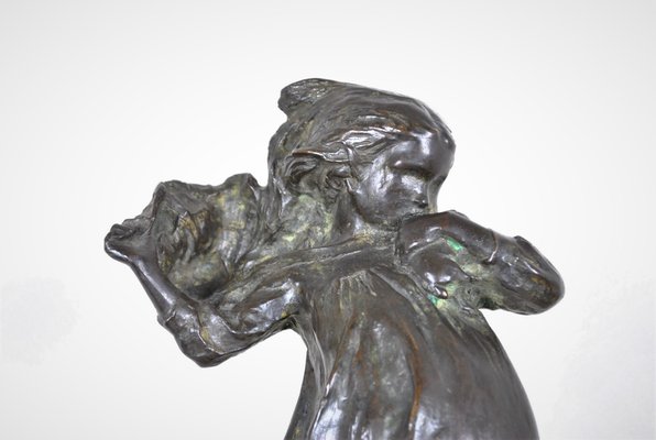 Robin Shippard, Fillette Au Chiot, 1901, Bronze-SYQ-1146785