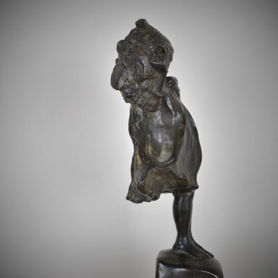 Robin Shippard, Fillette Au Chiot, 1901, Bronze-SYQ-1146785