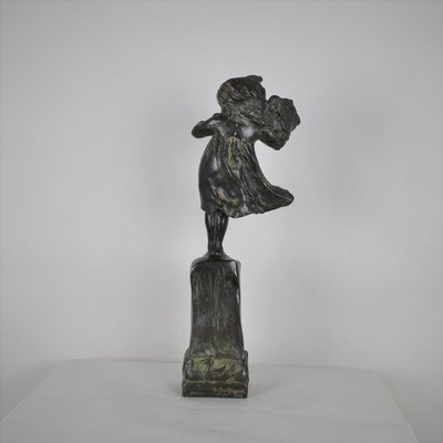 Robin Shippard, Fillette Au Chiot, 1901, Bronze-SYQ-1146785